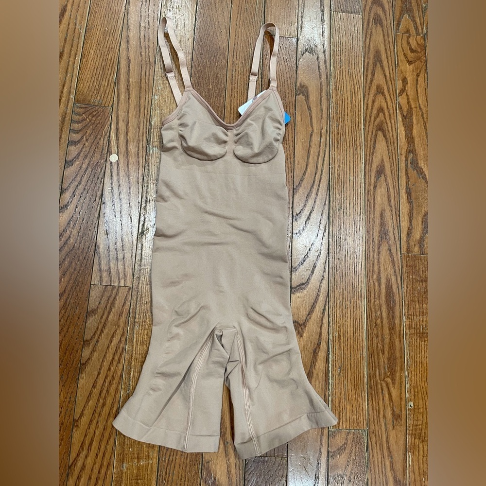 Elegant Tan Women's One-Piece Swimsuit - Picture 9 of 10